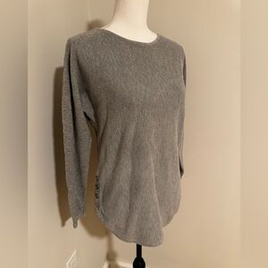 Michael Kors Grey Waffle Knit Tunic Top - Size Medium